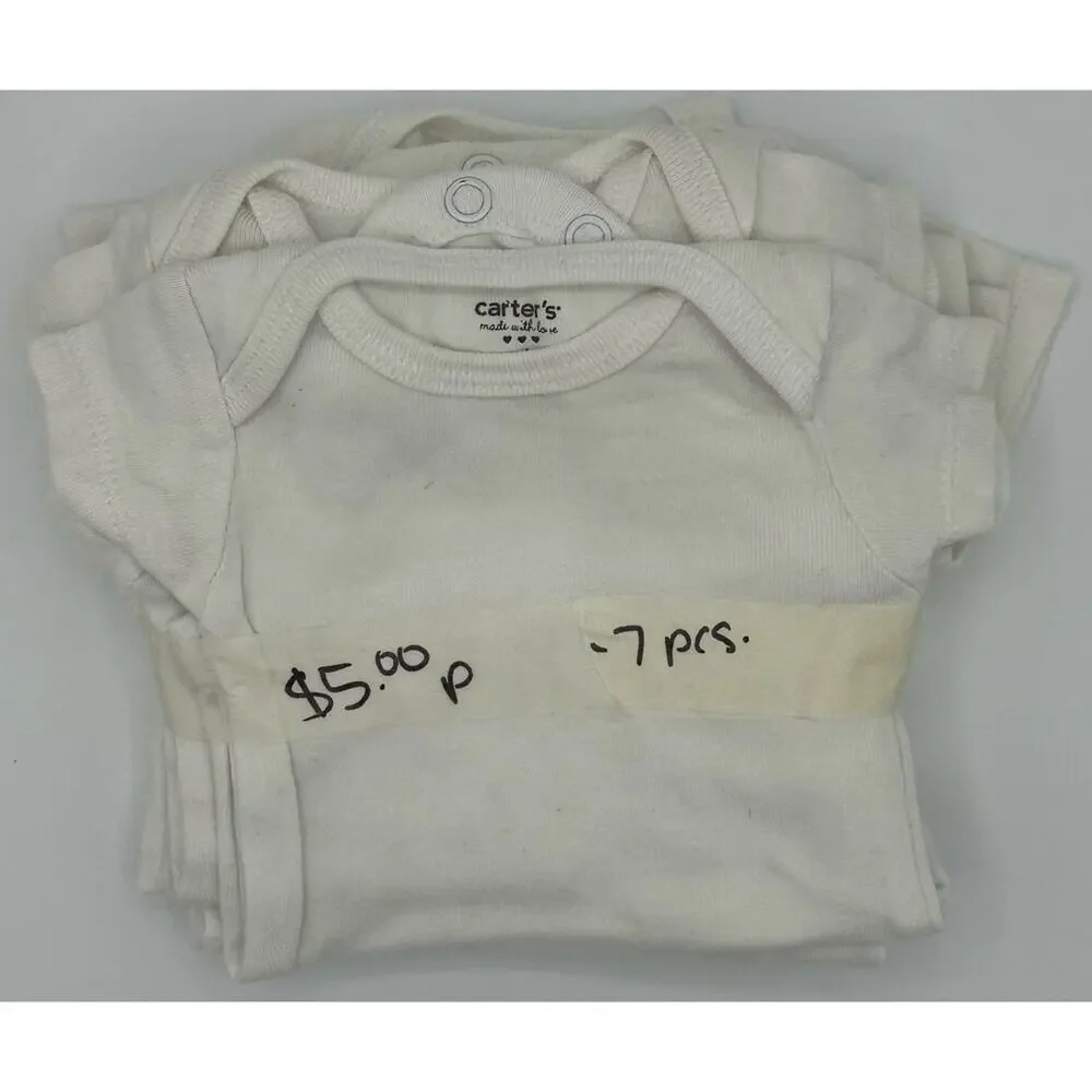 Carter’s Onsies Set of 7 Size NB White (935)